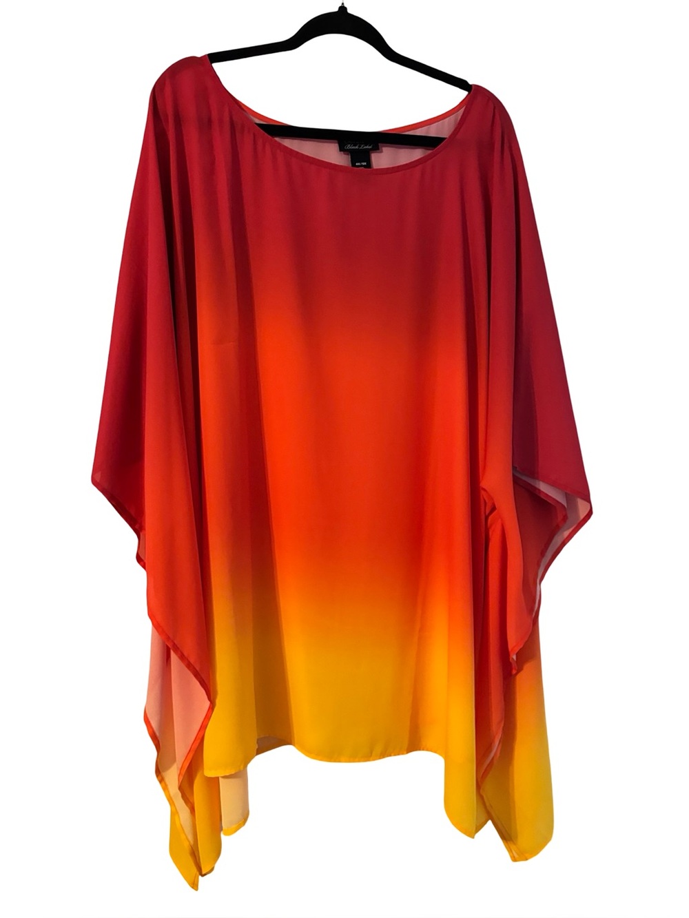 Catherines Red Orange Yellow Ombre Flowing Blouse Top